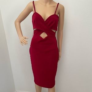 Red sexy cut out dress